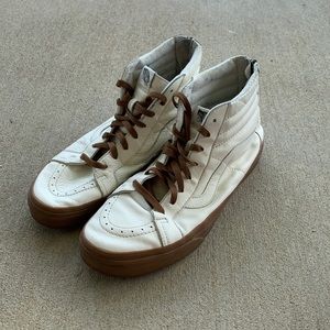 Leather zip up sk8-hi Vans men’s size 12